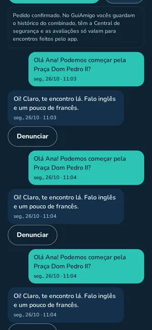 Conversa com um guia no app GuiAmigo